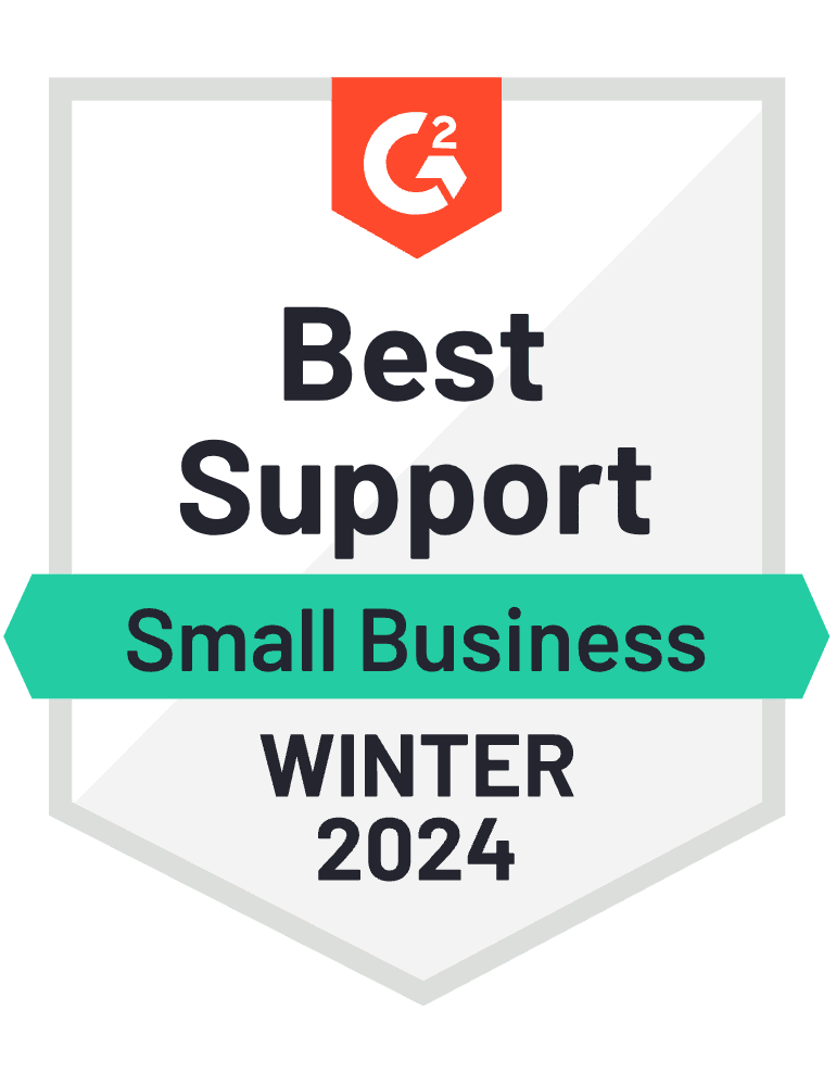 G2 badge - Best Support, Winter 2024