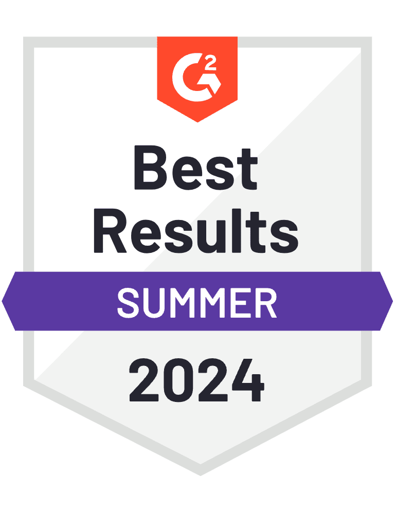 G2 Badge - Best Results - Summer 2024