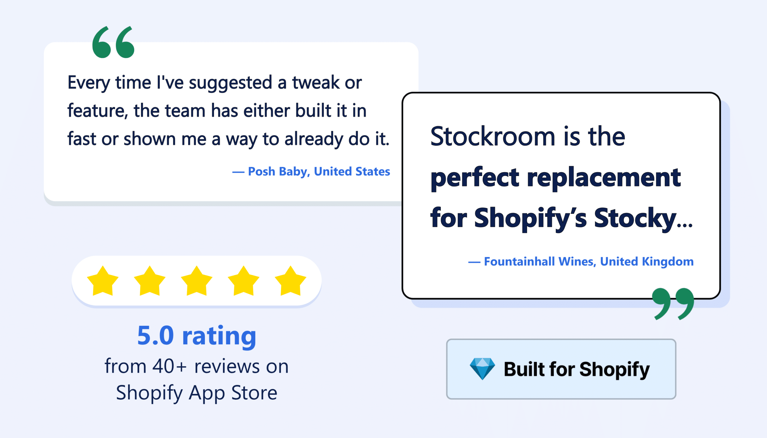 Stockroom Shopify review quotes