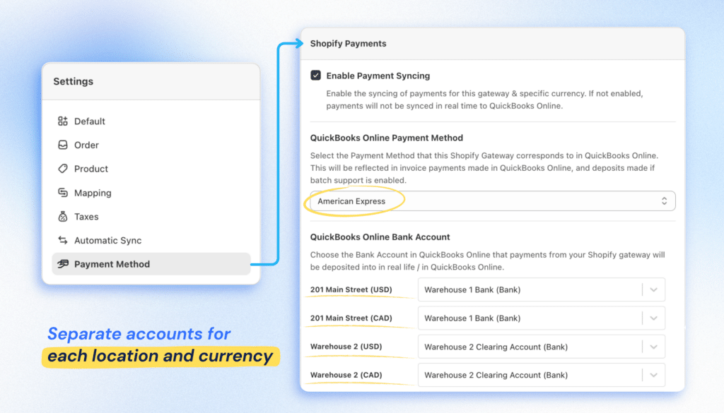 MyWorks gives you separate accounts for each location and currency